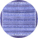 Round Machine Washable Abstract Blue Modern Rug, wshabs2375blu