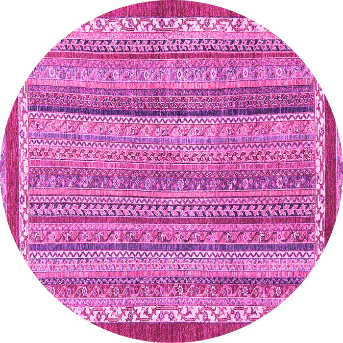 Round Machine Washable Abstract Pink Modern Rug, wshabs2375pnk