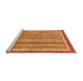 Sideview of Machine Washable Abstract Orange Modern Area Rugs, wshabs2375org