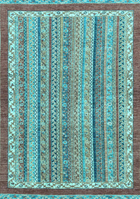 Abstract Light Blue Modern Rug, abs2375lblu