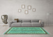 Machine Washable Abstract Turquoise Modern Area Rugs in a Living Room,, wshabs2375turq