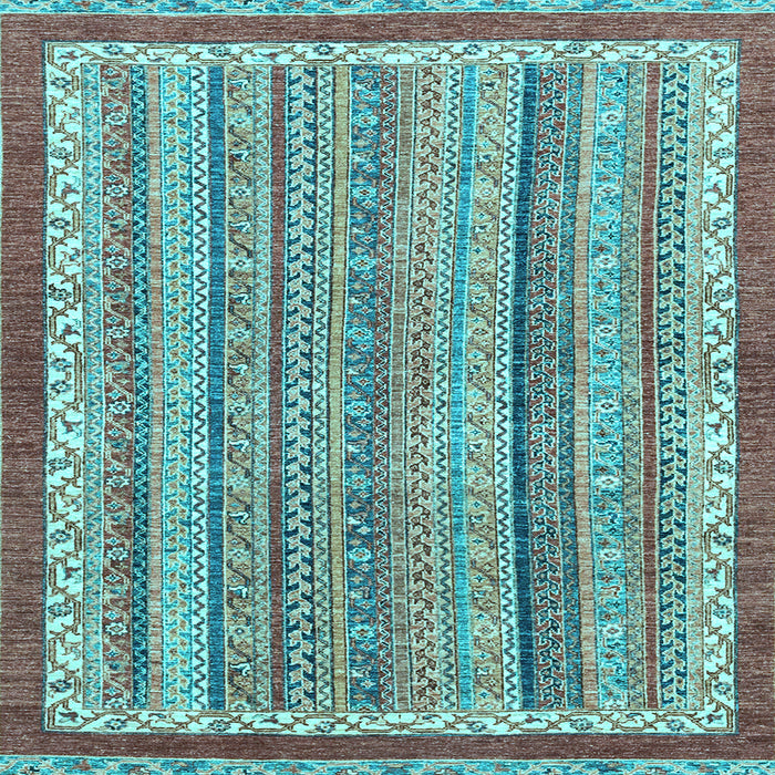 Square Machine Washable Abstract Light Blue Modern Rug, wshabs2375lblu