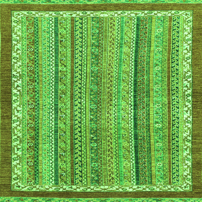Square Abstract Green Modern Rug, abs2375grn