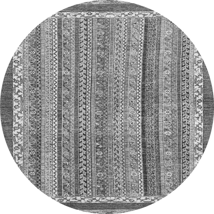 Round Abstract Gray Modern Rug, abs2375gry