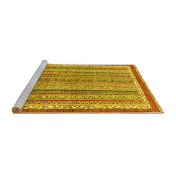Sideview of Machine Washable Abstract Yellow Modern Rug, wshabs2375yw