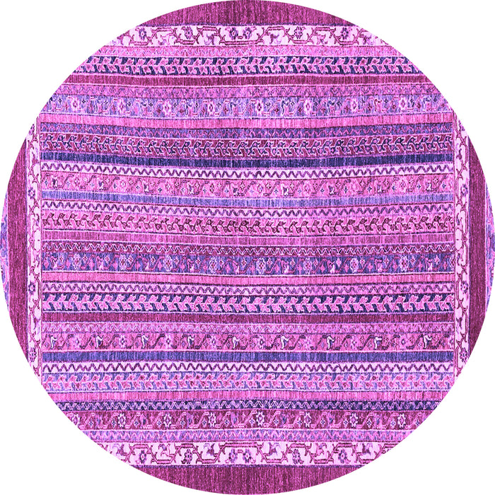 Round Machine Washable Abstract Purple Modern Area Rugs, wshabs2375pur
