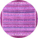 Round Machine Washable Abstract Purple Modern Area Rugs, wshabs2375pur