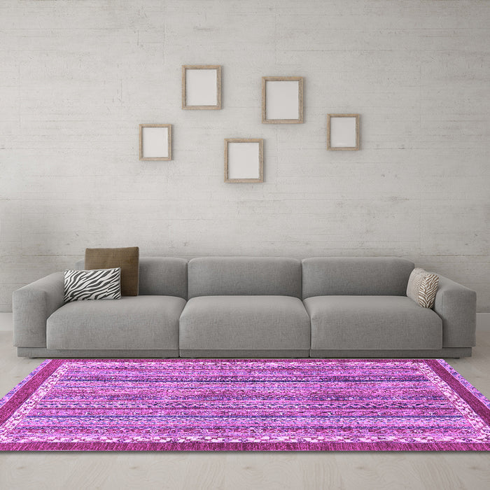 Machine Washable Abstract Purple Modern Area Rugs in a Living Room, wshabs2375pur