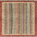 Square Machine Washable Abstract Chestnut Red Rug, wshabs2375