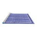 Sideview of Machine Washable Abstract Blue Modern Rug, wshabs2375blu