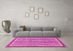 Machine Washable Abstract Pink Modern Rug in a Living Room, wshabs2375pnk