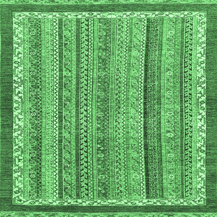 Square Abstract Emerald Green Modern Rug, abs2375emgrn