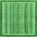 Square Abstract Emerald Green Modern Rug, abs2375emgrn