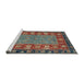 Sideview of Machine Washable Abstract Red Brown Rug, wshabs2376