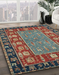 Abstract Red Brown Animal Rug, abs2376