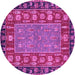 Round Animal Pink Traditional Rug, abs2376pnk