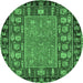 Round Animal Emerald Green Traditional Rug, abs2376emgrn