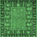 Square Animal Emerald Green Traditional Rug, abs2376emgrn