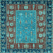 Square Animal Light Blue Traditional Rug, abs2376lblu