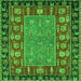 Square Animal Green Traditional Rug, abs2376grn