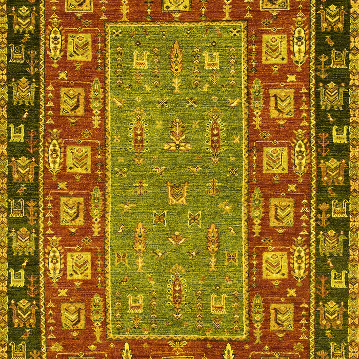 Machine Washable Animal Yellow Traditional Rug, wshabs2376yw