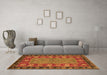 Machine Washable Animal Orange Traditional Area Rugs in a Living Room, wshabs2376org