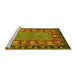 Sideview of Machine Washable Animal Yellow Traditional Rug, wshabs2376yw
