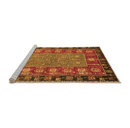 Sideview of Machine Washable Animal Orange Traditional Area Rugs, wshabs2376org