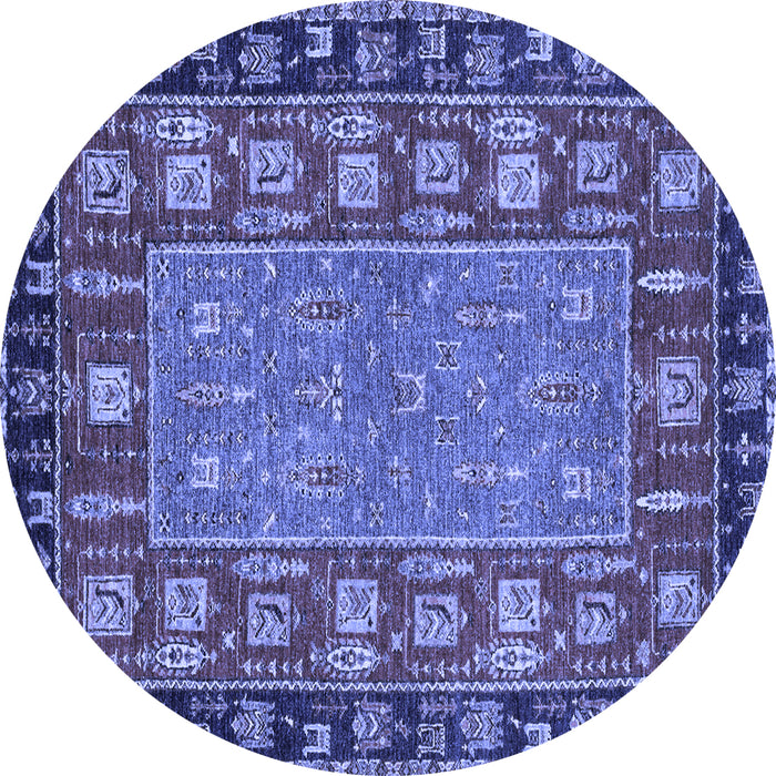 Round Machine Washable Animal Blue Traditional Rug, wshabs2376blu