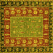 Square Animal Yellow Traditional Rug, abs2376yw