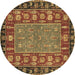 Round Animal Brown Traditional Rug, abs2376brn