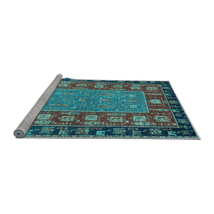 Sideview of Machine Washable Animal Light Blue Traditional Rug, wshabs2376lblu
