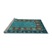 Sideview of Machine Washable Animal Light Blue Traditional Rug, wshabs2376lblu