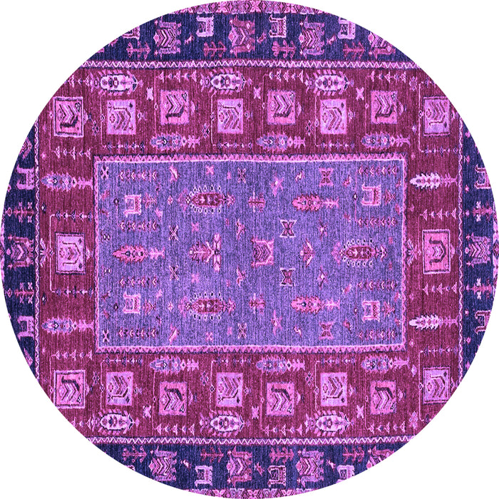 Round Machine Washable Animal Purple Traditional Area Rugs, wshabs2376pur