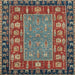 Square Abstract Red Brown Animal Rug, abs2376