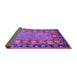 Sideview of Animal Purple Traditional Rug, abs2376pur