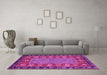 Machine Washable Animal Pink Traditional Rug in a Living Room, wshabs2376pnk