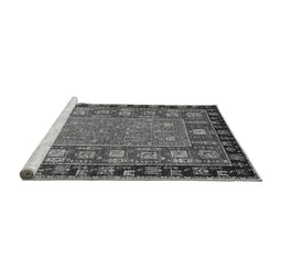 Sideview of Machine Washable Animal Gray Traditional Rug, wshabs2376gry