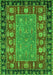 Machine Washable Animal Green Traditional Area Rugs, wshabs2376grn