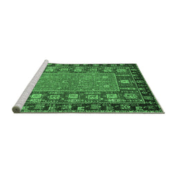 Sideview of Machine Washable Animal Emerald Green Traditional Area Rugs, wshabs2376emgrn