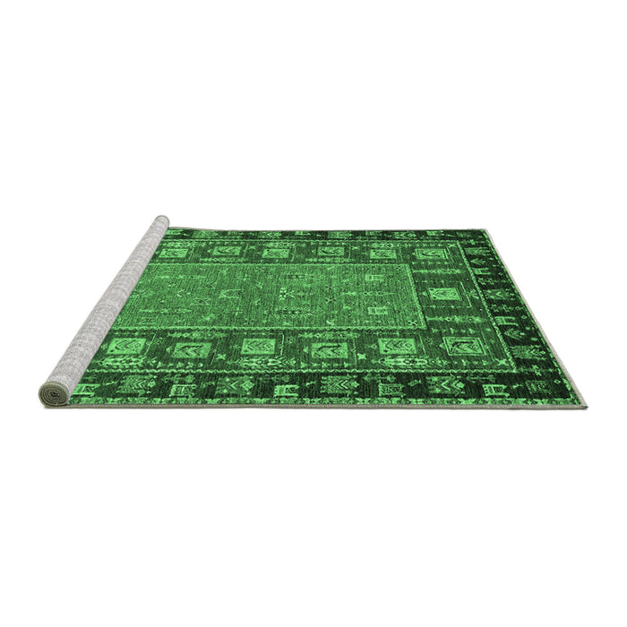 Sideview of Machine Washable Animal Emerald Green Traditional Area Rugs, wshabs2376emgrn