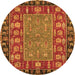 Round Animal Orange Traditional Rug, abs2376org