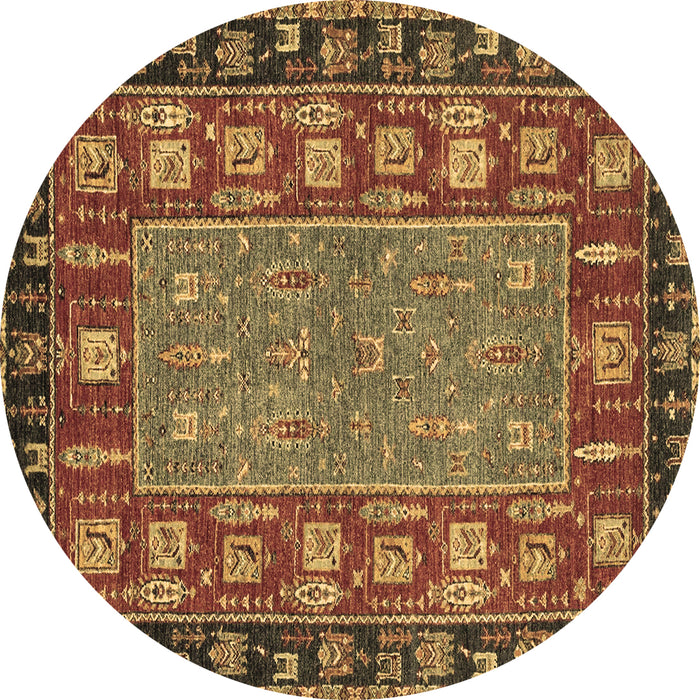 Round Machine Washable Animal Brown Traditional Rug, wshabs2376brn