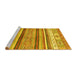 Sideview of Machine Washable Abstract Yellow Modern Rug, wshabs2377yw