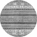 Round Abstract Gray Modern Rug, abs2377gry