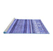 Sideview of Machine Washable Abstract Blue Modern Rug, wshabs2377blu