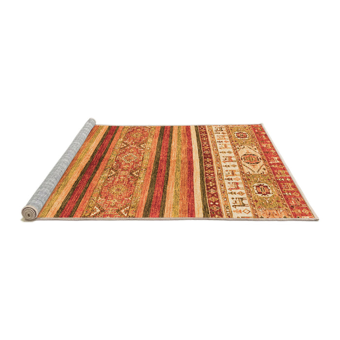 Sideview of Machine Washable Abstract Orange Modern Area Rugs, wshabs2377org