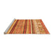 Sideview of Machine Washable Abstract Orange Modern Area Rugs, wshabs2377org