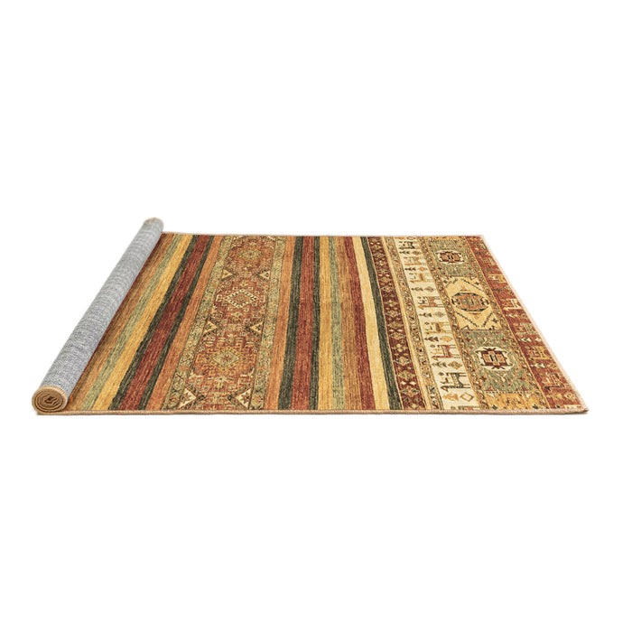 Sideview of Machine Washable Abstract Brown Modern Rug, wshabs2377brn
