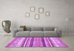 Machine Washable Abstract Purple Modern Area Rugs in a Living Room, wshabs2377pur